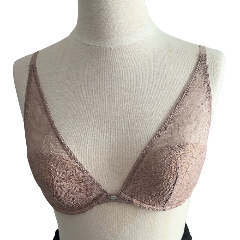CALVIN KLEIN TAUPE LACE BRA 34B